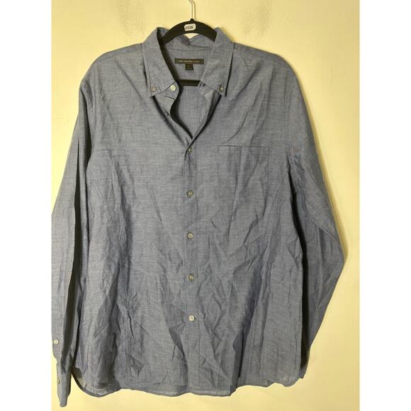Men's John Varvatos Gray Blue Long Sleeve Button Down Shirt Sz M - Picture 1 of 3